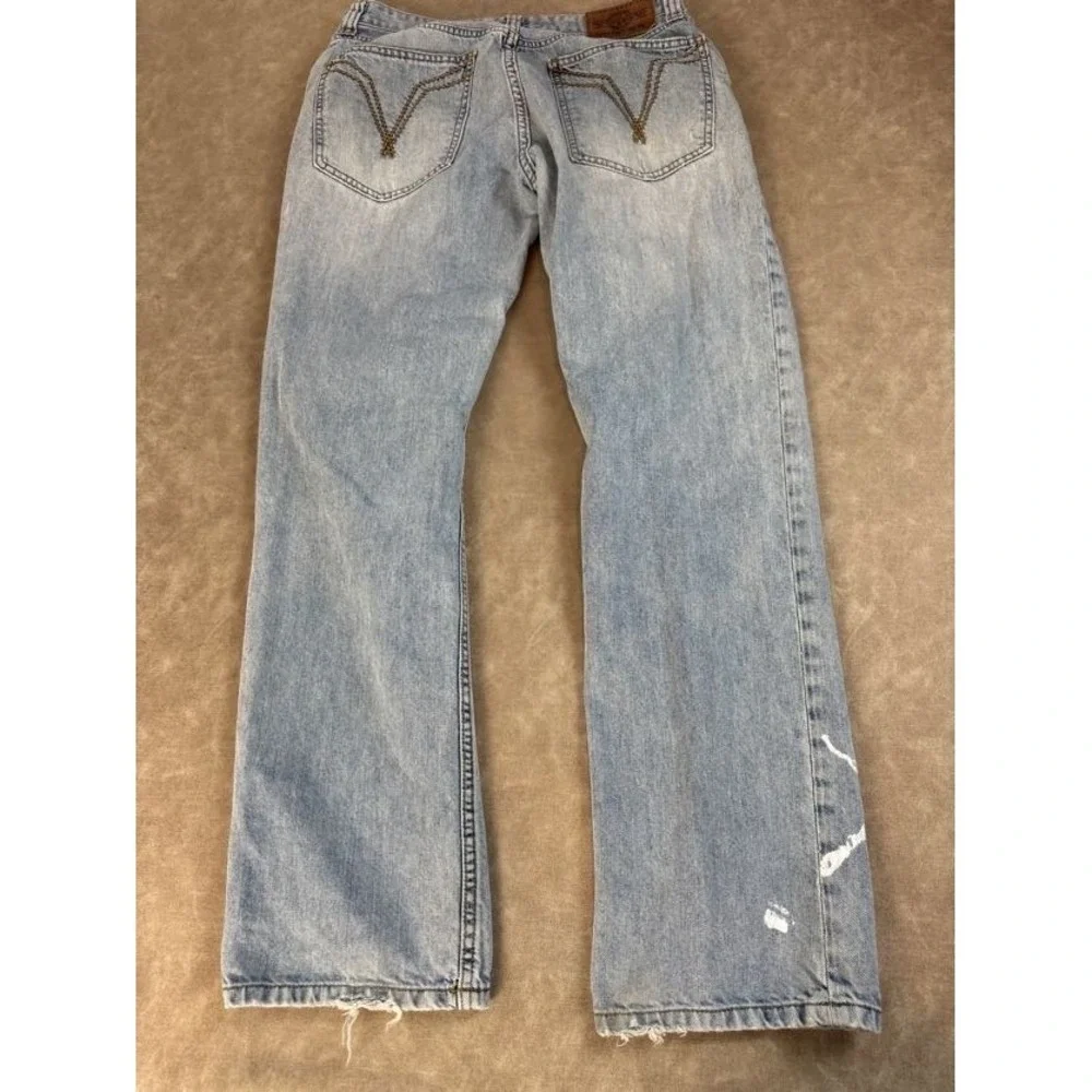 Ecko Unltd Hang Em High‎ Straight Fit Mens Y2K Light Denim Jeans Distress 32x32